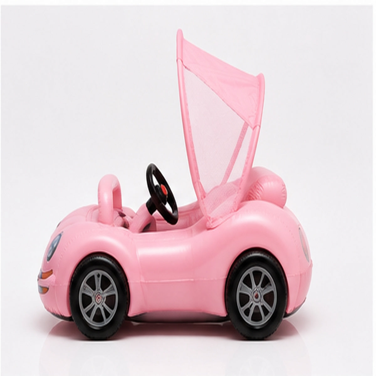 AquaVroom pink inflatable pool car, side view