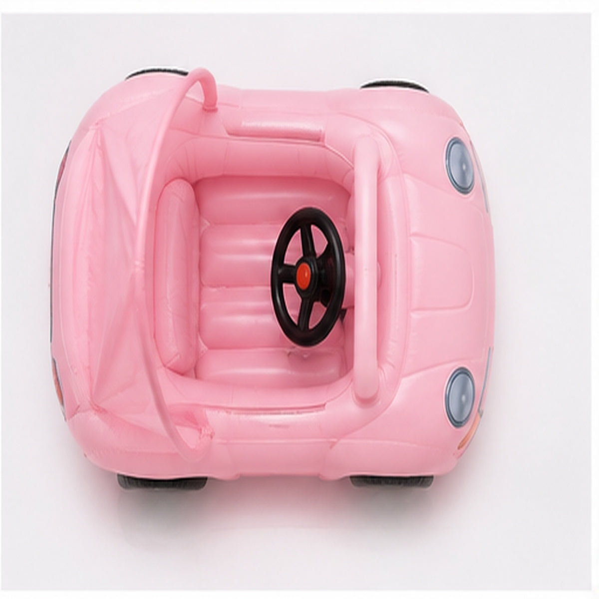 AquaVroom pink inflatable pool car, top view