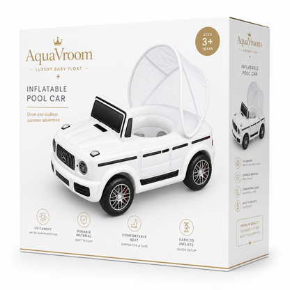 AquaVroom White Inflatable Pool Car Packaging