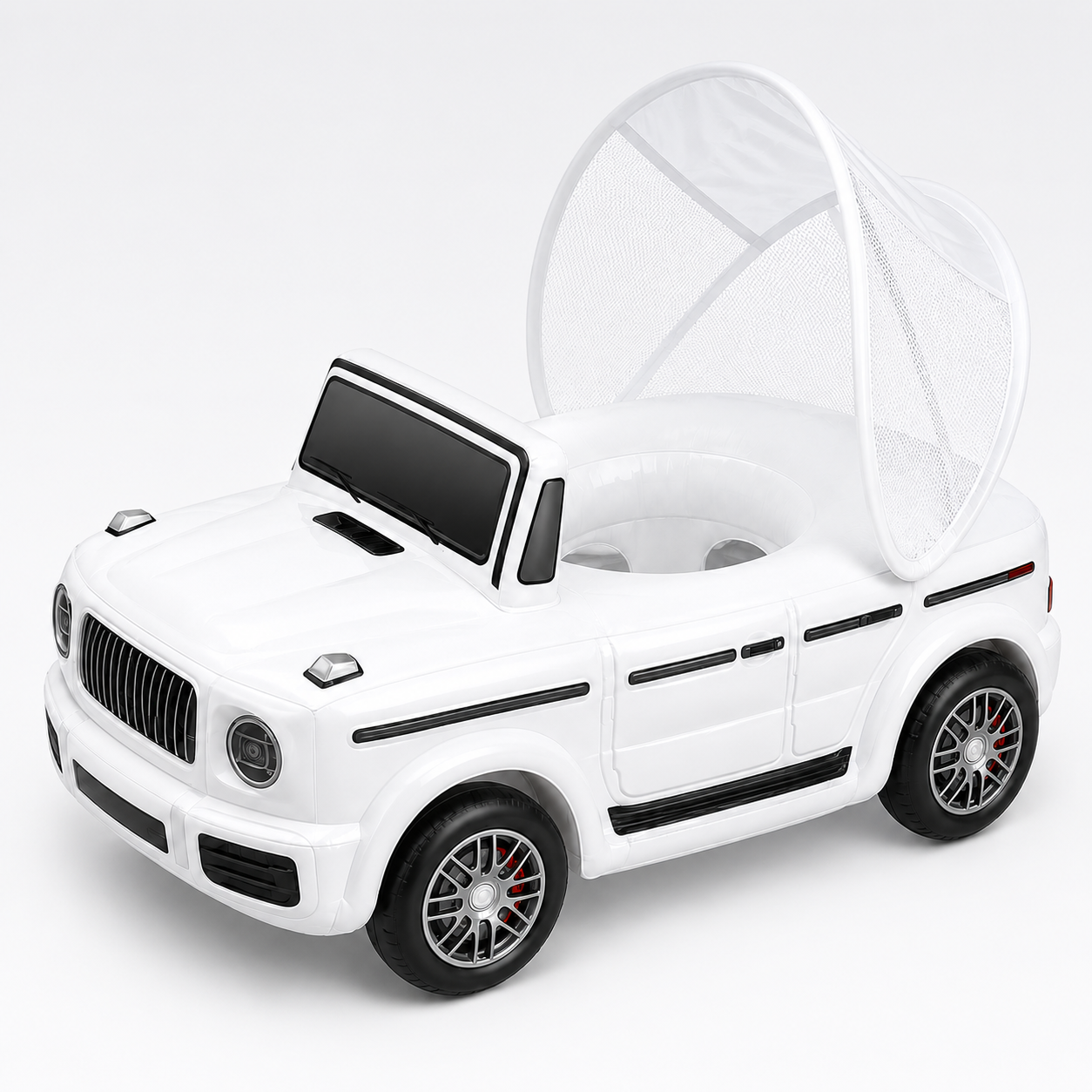 AquaVroom white inflatable pool car
