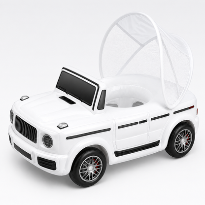 AquaVroom white inflatable pool car