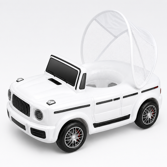 AquaVroom white inflatable pool car