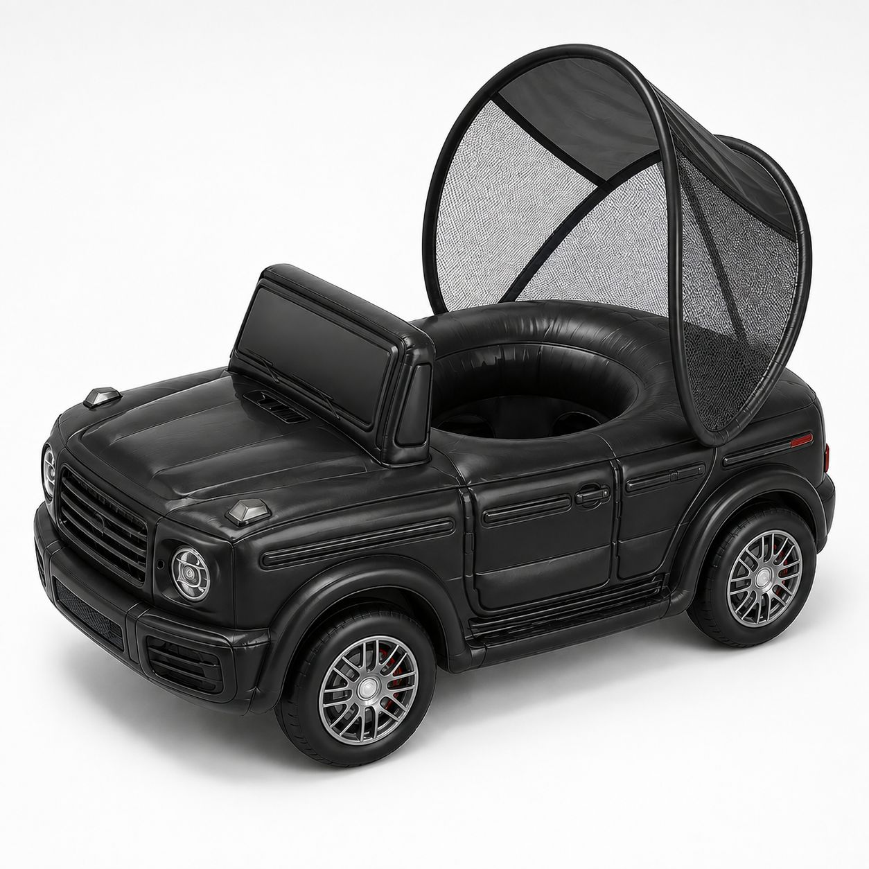 AquaVroom black inflatable pool car