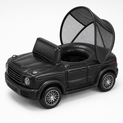 AquaVroom black inflatable pool car